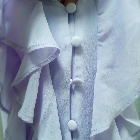 Forever 21, Lavender Ruffled Maxi Eligant Summer Dress Small, Ruffled Slits - Picture 10 of 10